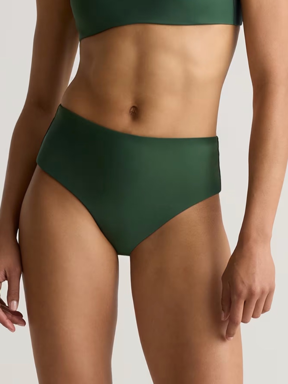 Italian High-Rise Bikini Bottom Palm Green Large